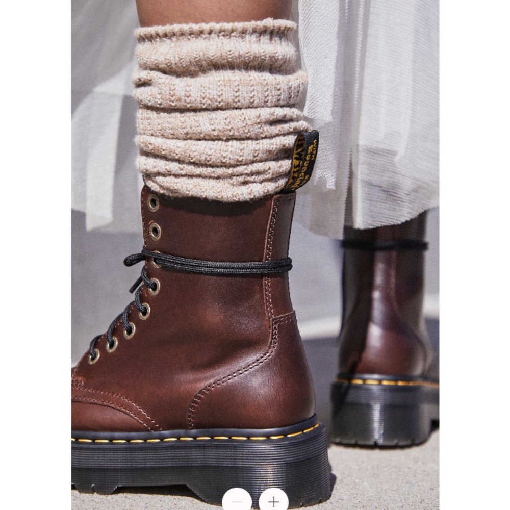 Dr. Martens JADON PLATFORM Boots in DARK BROWN Smooth LEATHER Great Reviews - Picture 13 of 14
